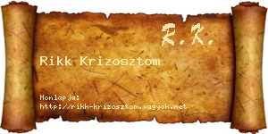 Rikk Krizosztom névjegykártya